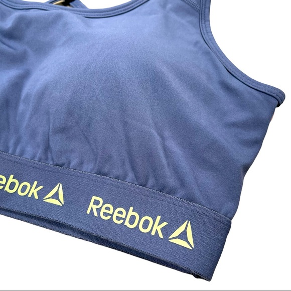 Reebok size large blue indigo medium impact sports bra with removable cups NWT - Picture 6 of 10